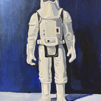 Snowtrooper - 7”x5” acrylic gouache on wood panel - original